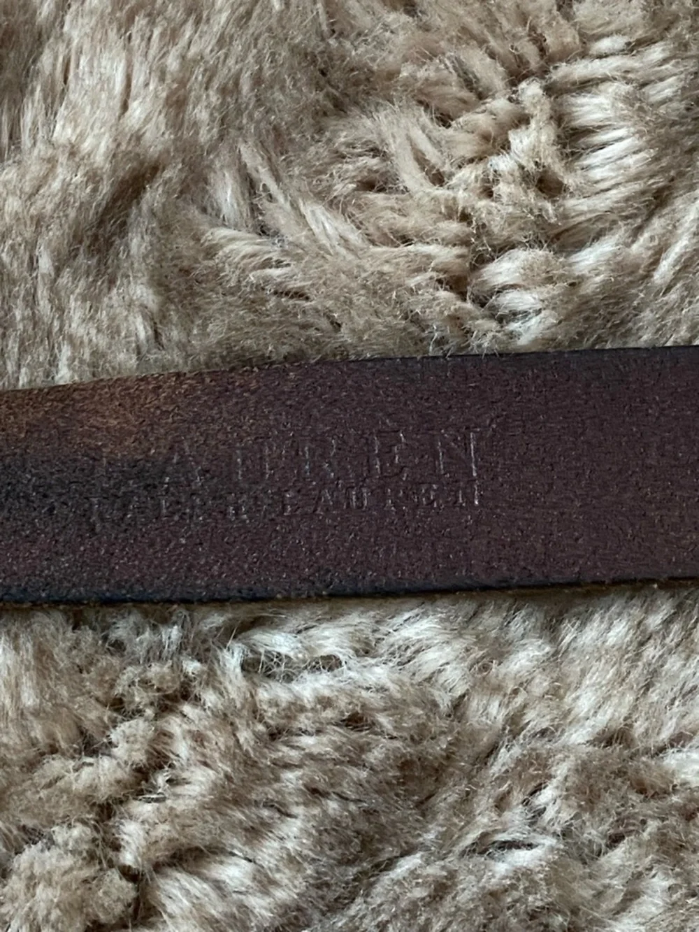 Lauren Ralph Lauren Brown Leather Belt with Ornate Brass‑Tone Crest Buckle - Picture 4 of 5